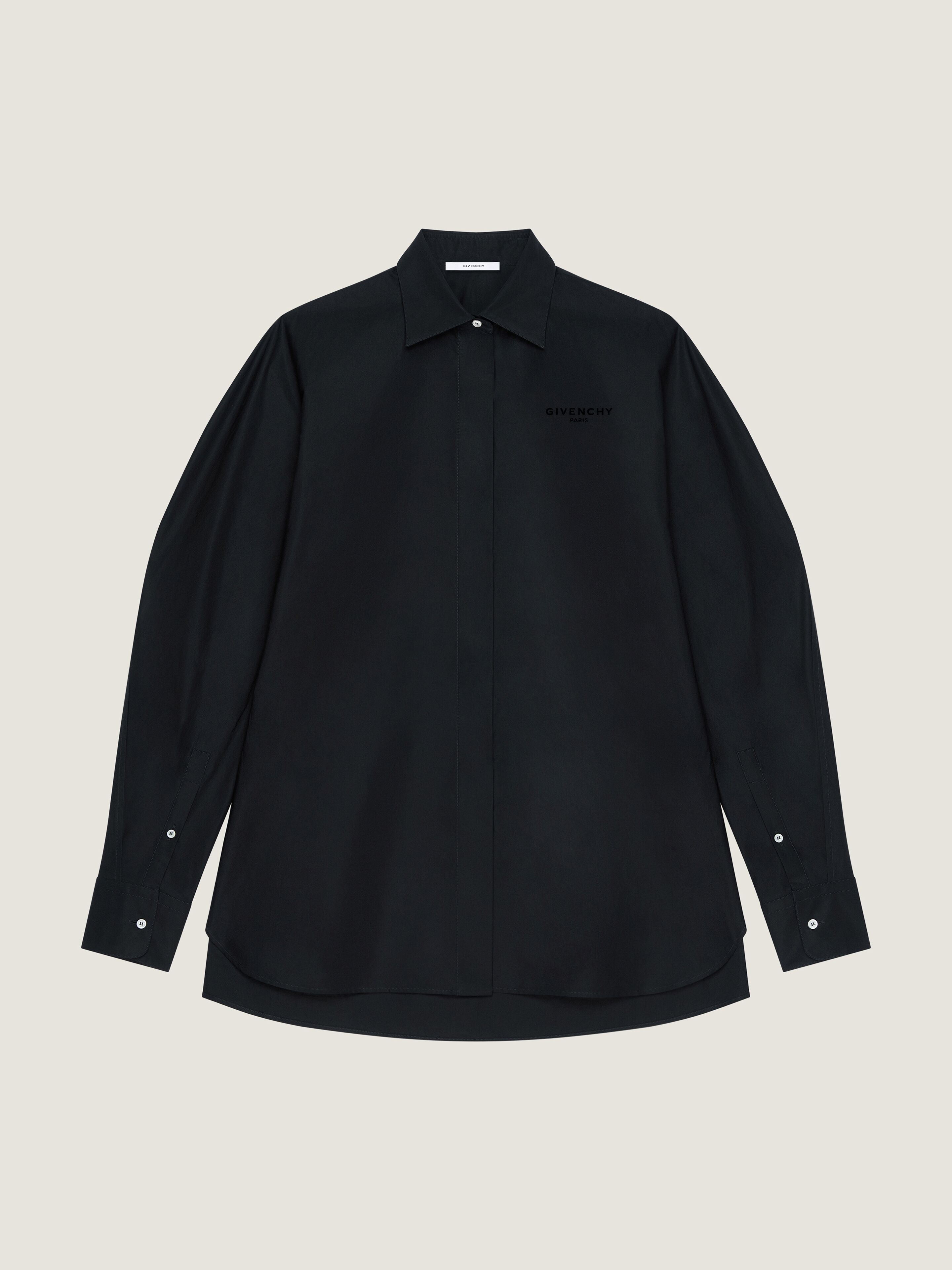 Cocoon shirt in poplin with GIVENCHY embroidery